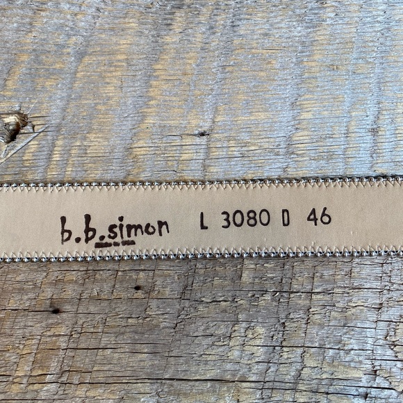 B.B Simon Red Ombré Leather Belt - Picture 5 of 5